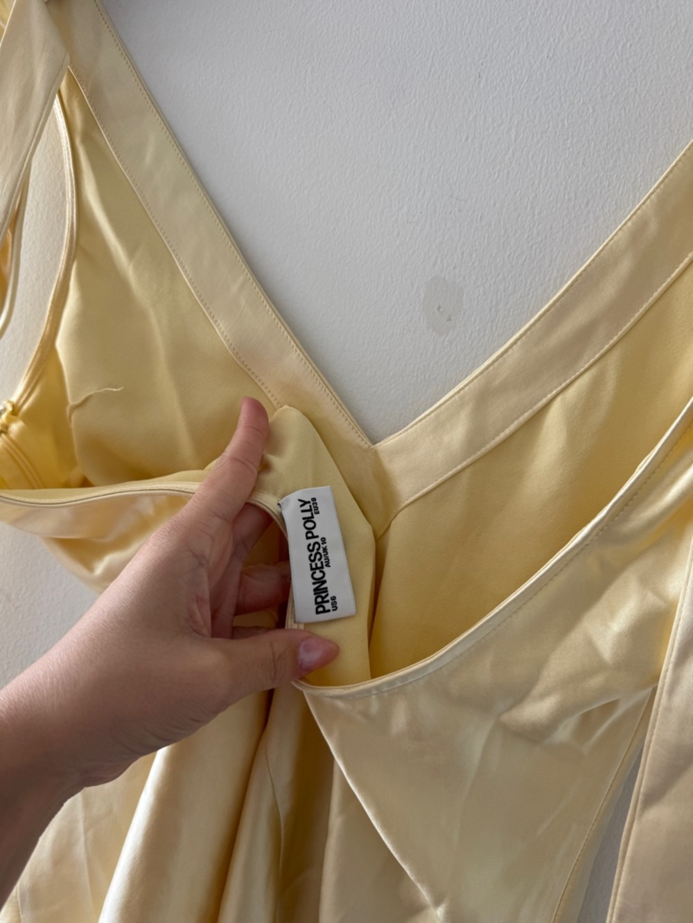 PRINCESS POLLY Kingslie Low Back Yellow Mini Dress 6 - Picture 4 of 5